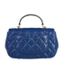 Top Handle Round Flap, &pound;2,600, Handbags, Blue, Caviar Leather, Back view